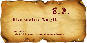 Blaskovics Margit névjegykártya