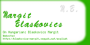 margit blaskovics business card